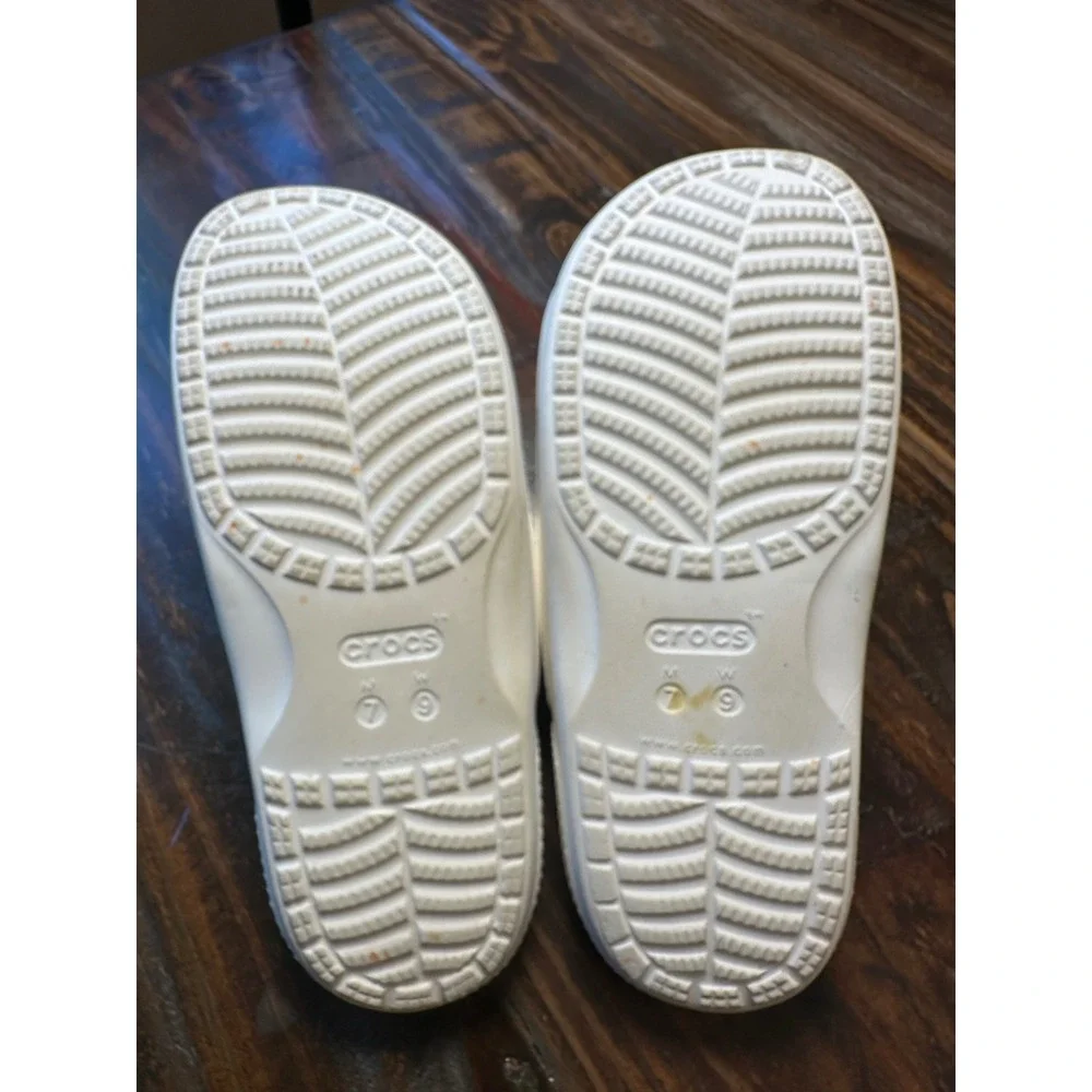 Crocs Classic Sandal White Multi Solarized Spray Two Strap Slide Men 7 Women 9 - Picture 10 of 10